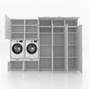 Wasmachinekast 5 delig - 314x240x67cm – Wit