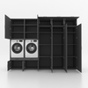 Wasmachinekast 5 delig - 314x240x67cm – Antraciet