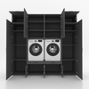 Wasmachinekast 4 delig - 254x240x67cm – Antraciet