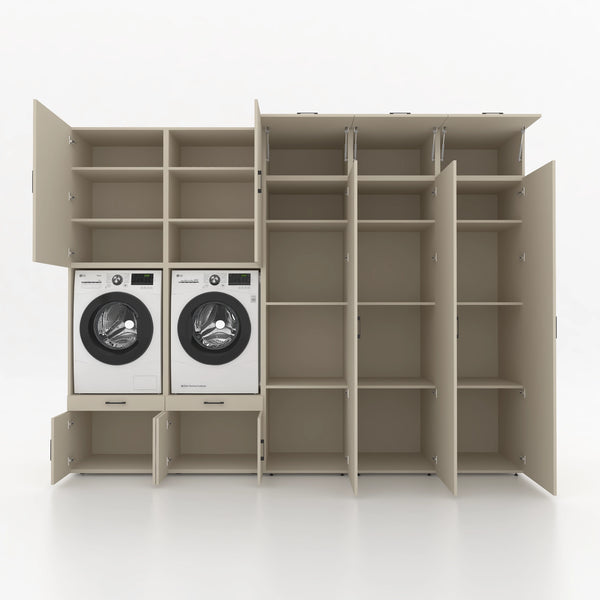 Wasmachinekast 5 delig - 314x240x67cm – Greige