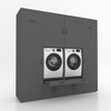 Wasmachinekast 4 delig - 254x240x67cm – Antraciet