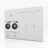 Wasmachinekast 5 delig - 314x240x67cm – Wit