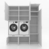 Wasmachinekast 3 delig - 194x240x67cm – Wit