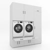 Wasmachinekast 3 delig - 194x240x67cm – Wit