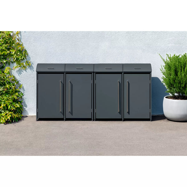 Armoire de conversion pour conteneurs Kastrex - Pour 2 poubelles à roulettes - Résistante aux intempéries et sans entretien - Acier revêtu
