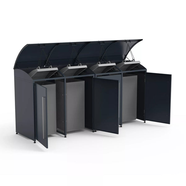 Armoire de conversion pour conteneurs Kastrex - Pour 2 poubelles à roulettes - Résistante aux intempéries et sans entretien - Acier revêtu