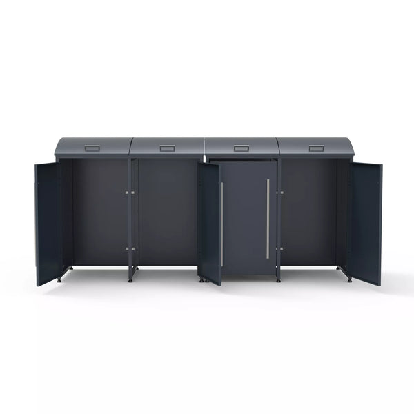 Armoire de conversion pour conteneurs Kastrex - Pour 2 poubelles à roulettes - Résistante aux intempéries et sans entretien - Acier revêtu