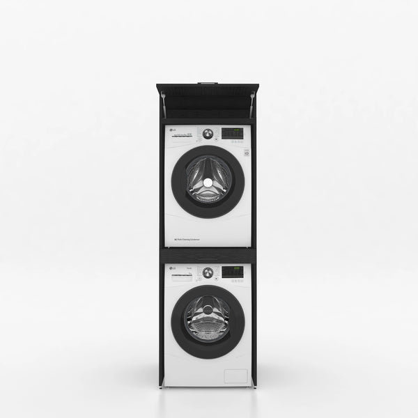 Dryer on washing machine cabinet 1 piece - 67x205x67cm - Black Oak