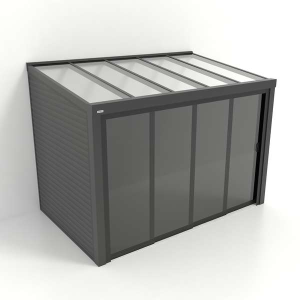 Kastrex Tuinkamer Aluminium - Luxe Buitenruimte met Glazen Dak - Privacy Glas - Gratis Montage - Antraciet
