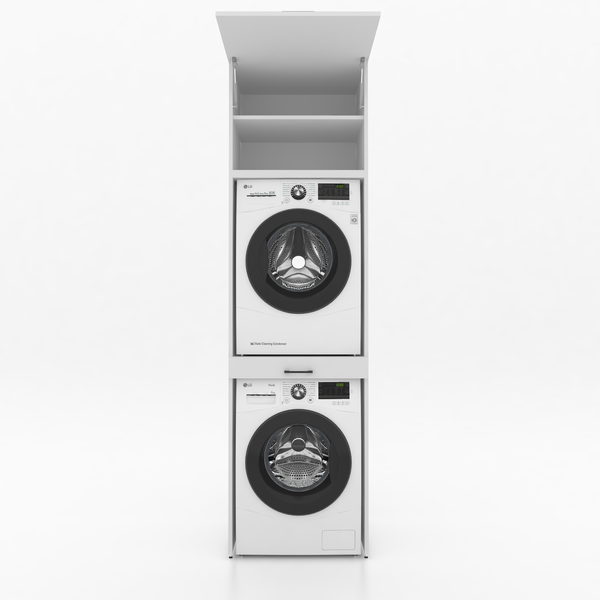 Séchoir à linge sur meuble lave-linge 1 pièce - 67 x 240 x 67 cm - Anthracite - 67 x 240 x 67 cm - Blanc