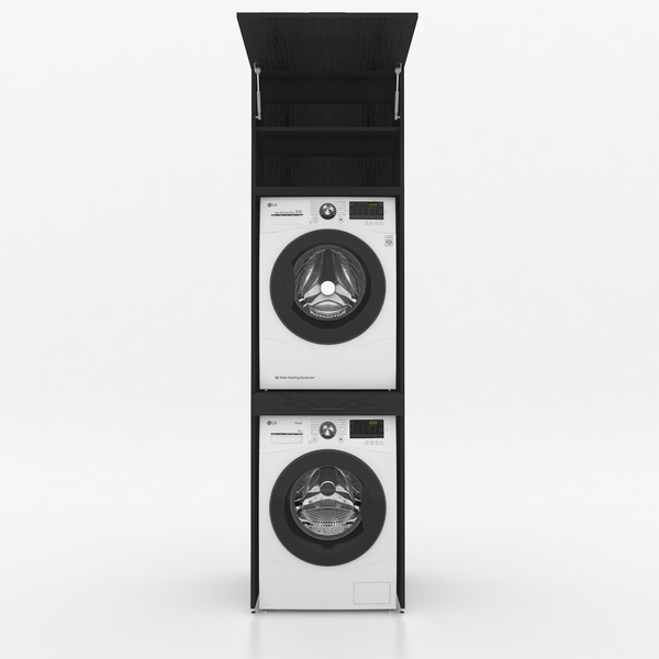 Dryer on washing machine cabinet 1 piece - 67x240x67cm - Anthracite - 67x240x67cm - Black Oak