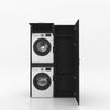 Dryer on washing machine cabinet 2-piece - 127x205x67cm - Black Oak