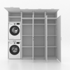 Droger op wasmachine kast 4 delig - 247x240x67cm – Wit