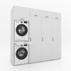 Droger op wasmachine kast 4 delig - 247x240x67cm – Wit