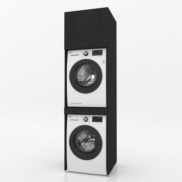 Dryer on washing machine cabinet 1 piece - 67x240x67cm - Anthracite - 67x240x67cm - Black Oak