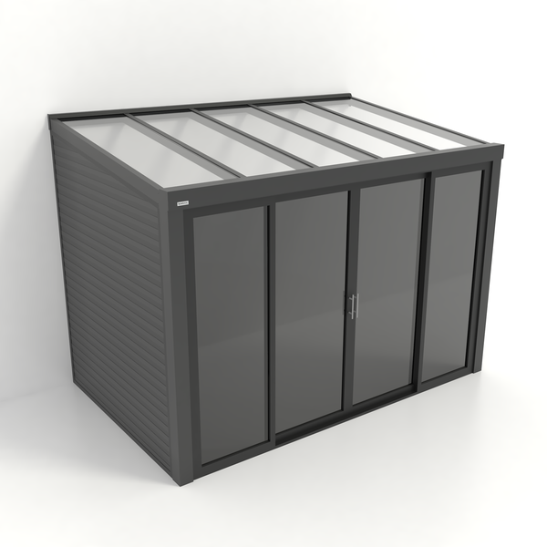 Kastrex Tuinkamer Aluminium - Luxe Buitenruimte met Glazen Dak - Privacy Glas - Gratis Montage - Antraciet