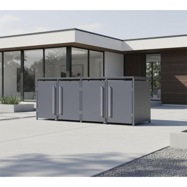 Armoire de conversion pour conteneurs Kastrex - Pour 2 poubelles à roulettes - Résistante aux intempéries et sans entretien - Acier revêtu