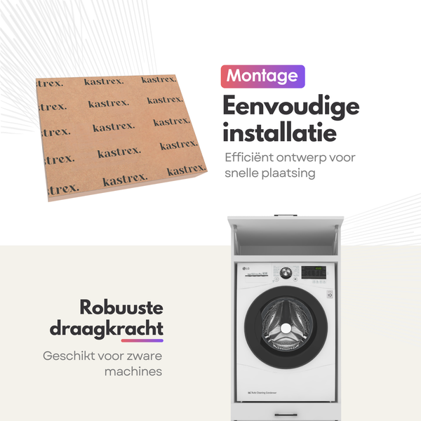 Droger op wasmachine kast 4 delig - 247x240x67cm – Wit