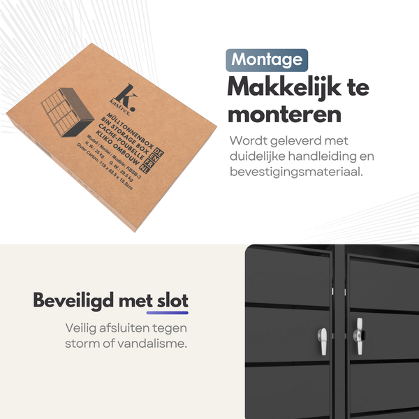 Kastrex Container Ombouw Kast - Voor 3 Kliko's - Weerbestendig & Onderhoudsvrij - Gecoat Staal